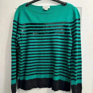 Cute black and  green sequins top. Ptp is, shoulder to hem 24”.